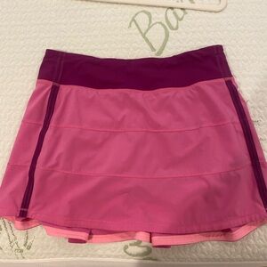 Pink Lululemon athletic skirt.
